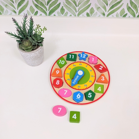 Colorful wooden Learning clock shapes Melissa & Doug - Picture 1 of 4